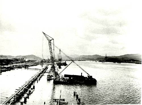 Obras de ampliação do porto, nos anos 50 do século XX